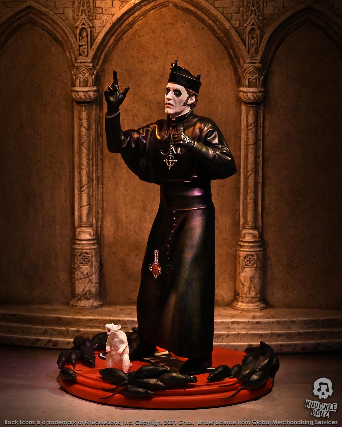 Ghost Cardinal Copia Black Cassock (Variant) KnuckleBonz Statue